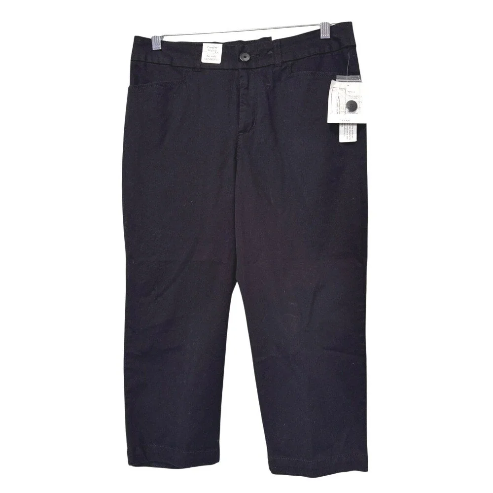 Croft & Barrow Womens Black Capri Pants Mid Rise Secretly Slimming Size 10 NEW - Picture 1 of 8